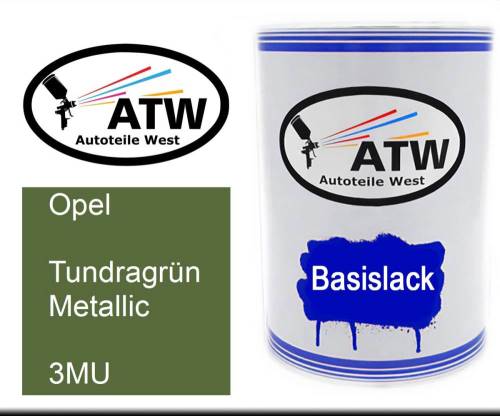 Opel, Tundragrün Metallic, 3MU: 500ml Lackdose, von ATW Autoteile West.